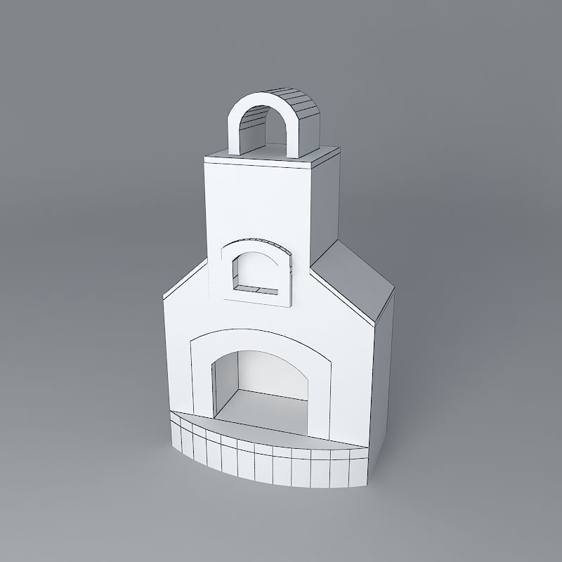 Round top fireplace Free 3D model_3