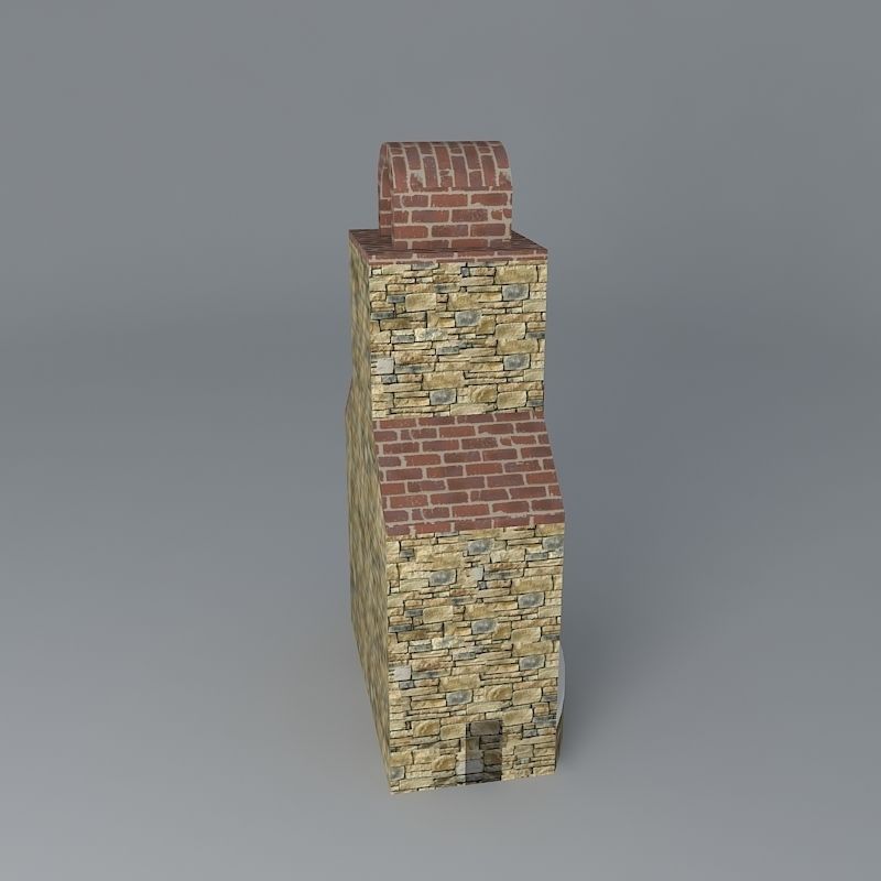 Round top fireplace Free 3D model_1