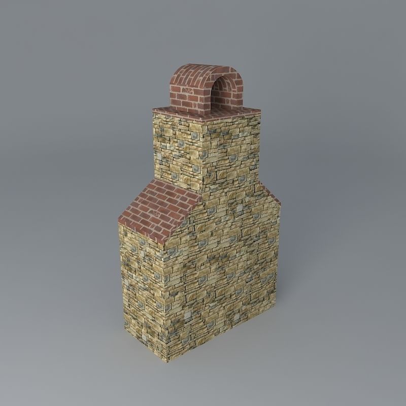 Round top fireplace Free 3D model_2