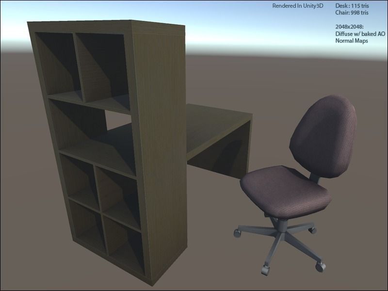 Office Set Two Free low-poly 3D model