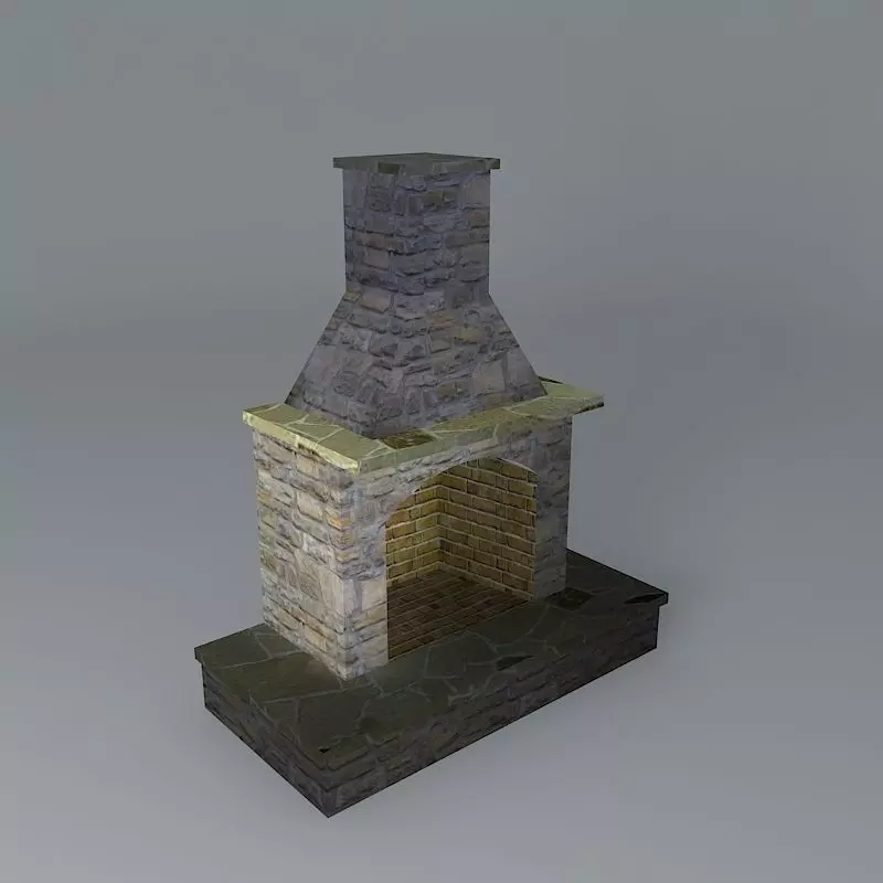 Compact Size Fireplace Free 3D model_0