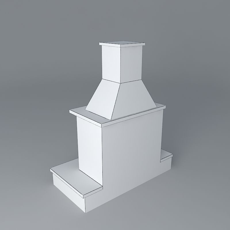 Compact Size Fireplace Free 3D model_4