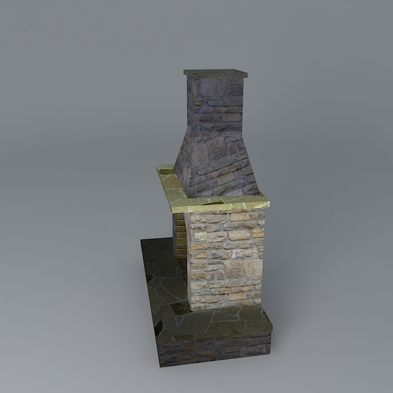 Compact Size Fireplace Free 3D model_2