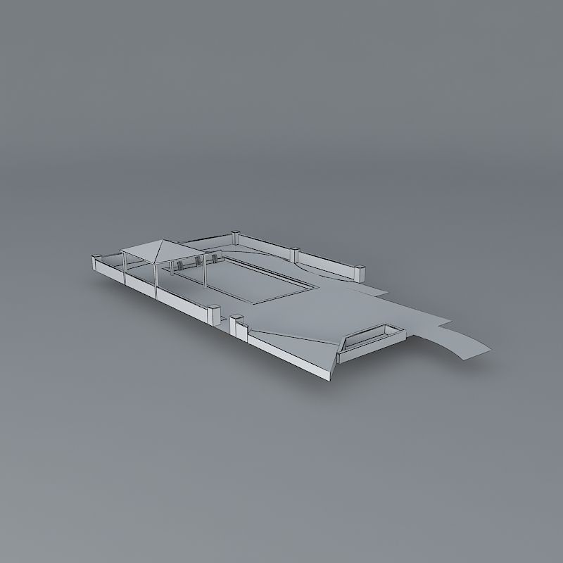 Pool and deck Free 3D model_3