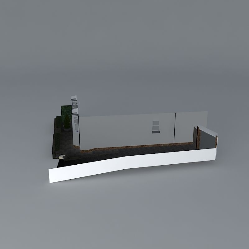 Front garden design  Free 3D model_2