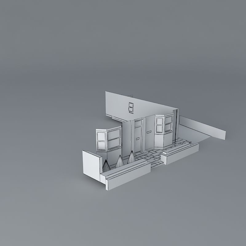 Front garden design  Free 3D model_3