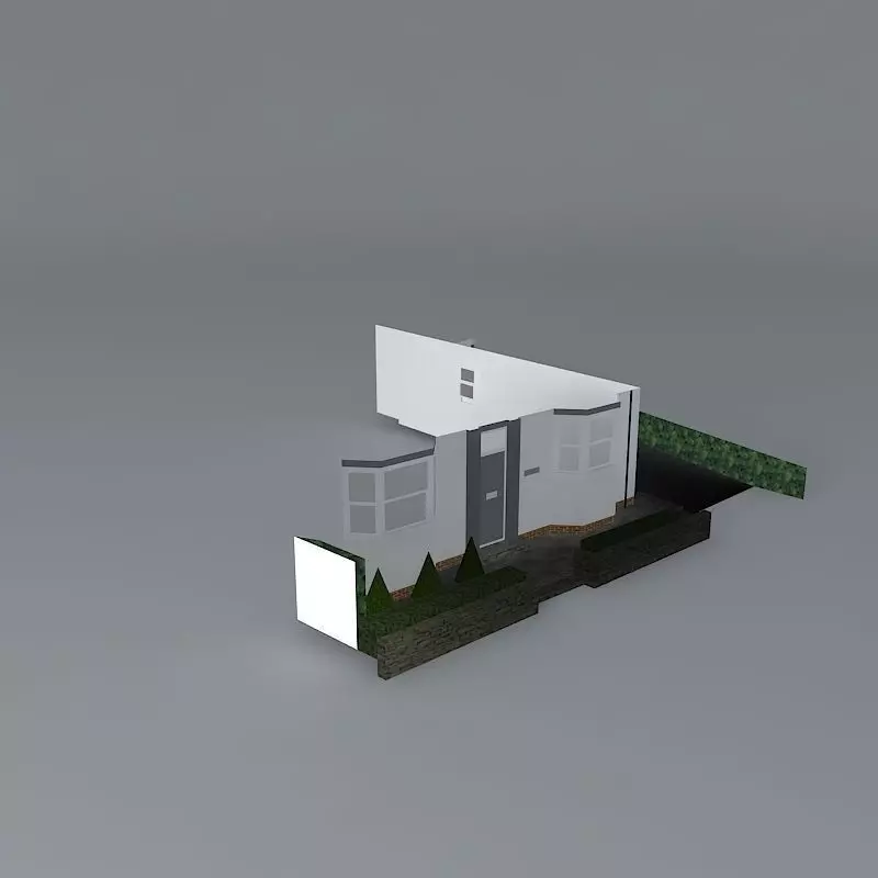 Front garden design  Free 3D model_0