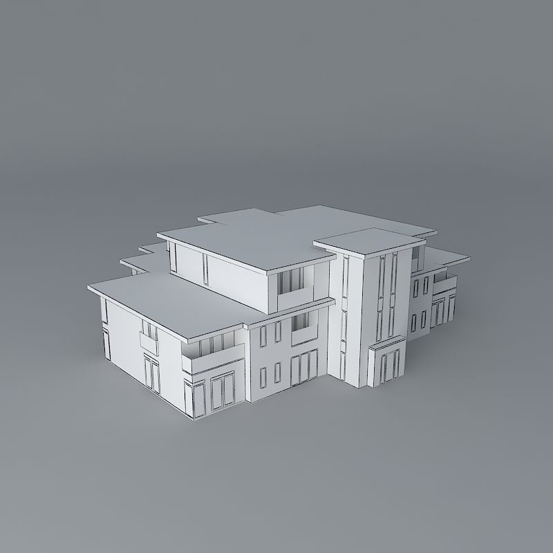 Apartment block Free 3D model_4