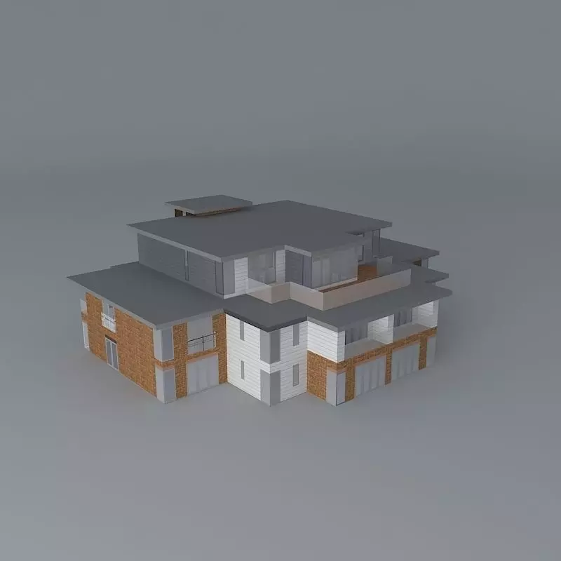 Apartment block Free 3D model_0
