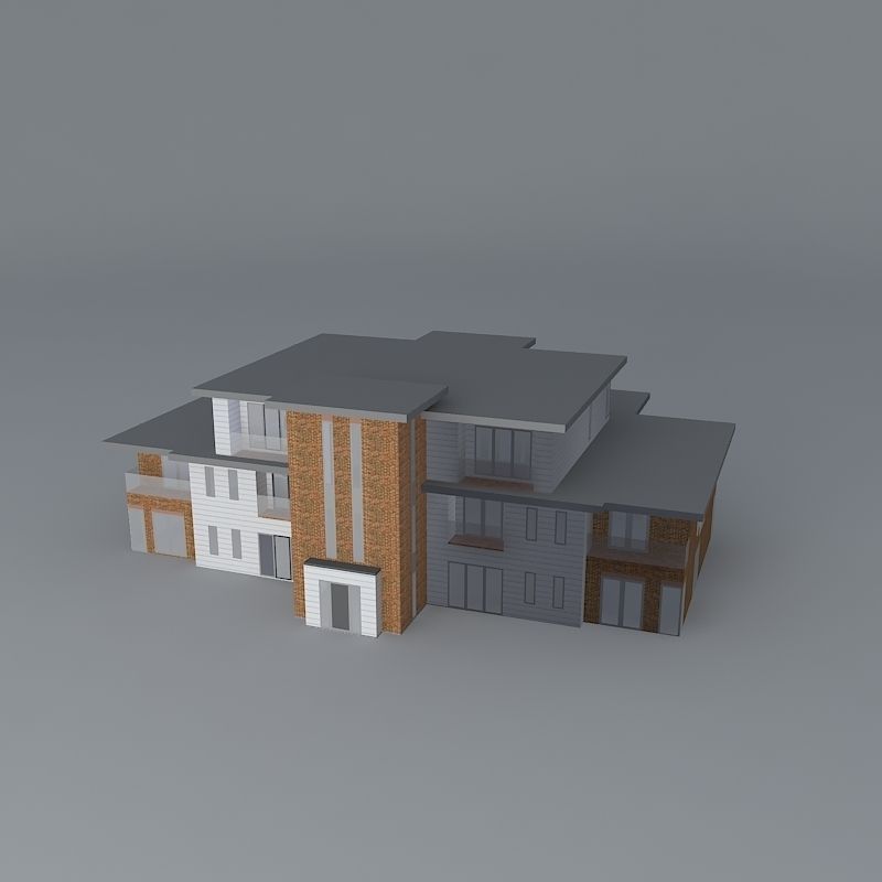 Apartment block Free 3D model_1