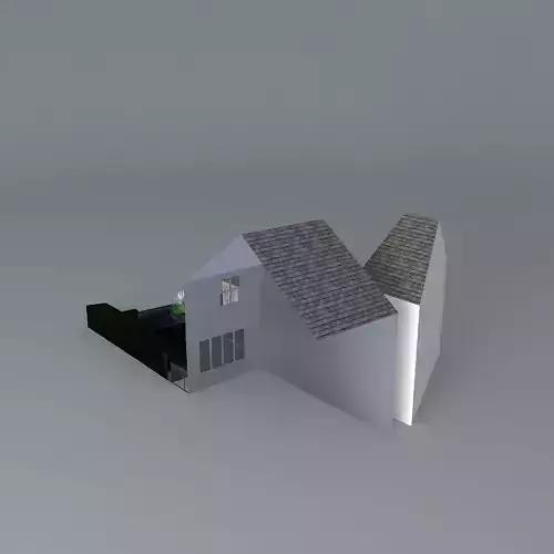 Stepped rear garden with summerhouse 