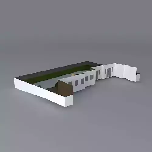 Retaining walls to remove a sloping lawn Free 3D model