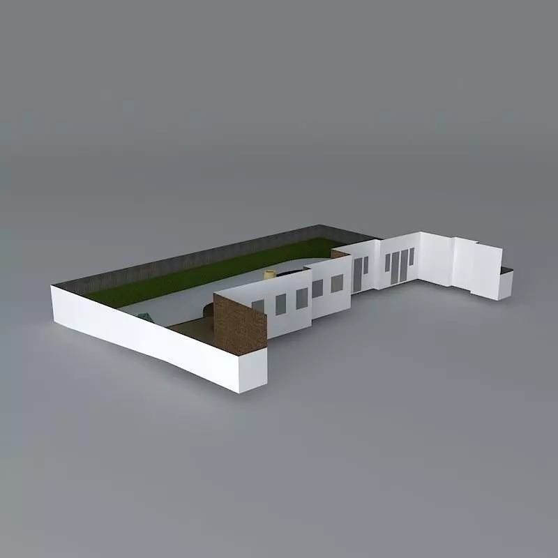 Retaining walls to remove a sloping lawn Free 3D model