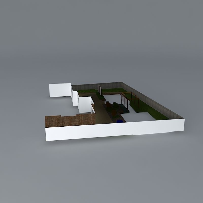 Garden design to remove grass slope option Free 3D model_2