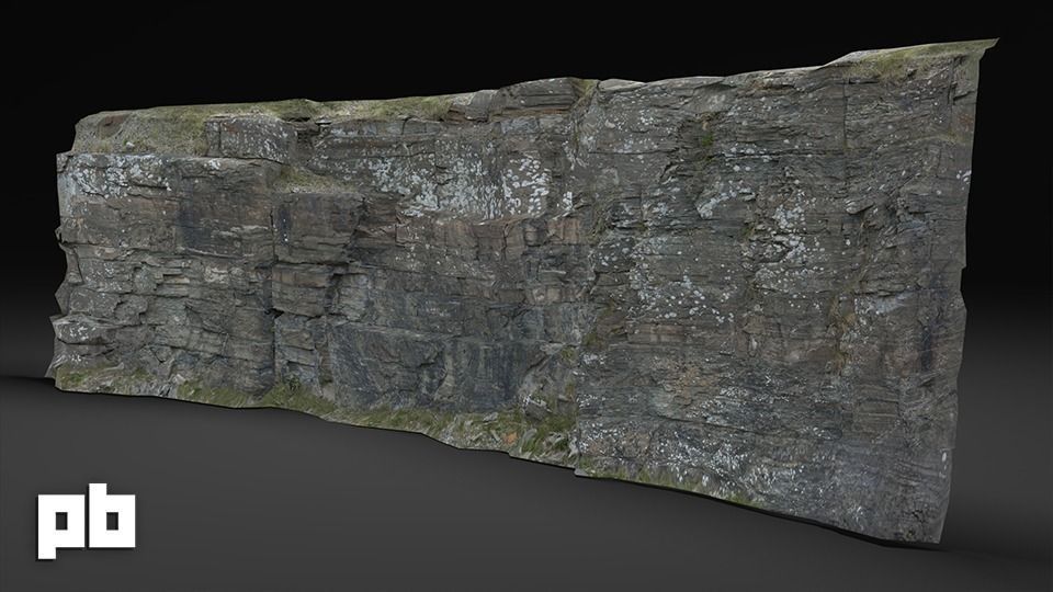 rock cliff 1 Low-poly 3D model_0