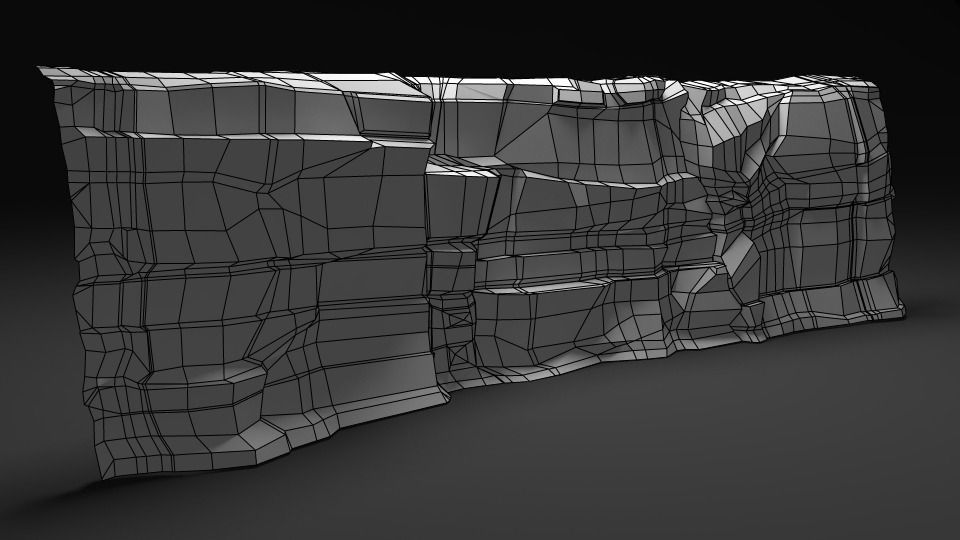 rock cliff 1 Low-poly 3D model_5