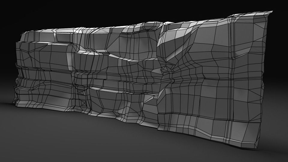 rock cliff 1 Low-poly 3D model_3