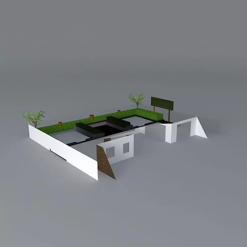 Contemporary town garden design Free 3D model