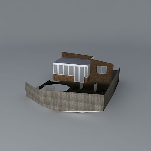 Octagonal themed garden  Free 3D model_1