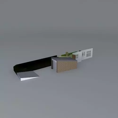 Front garden on a slope Free 3D model