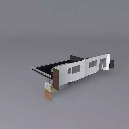 Terraced garden design for steeply sloping rear garden  Free 3D model