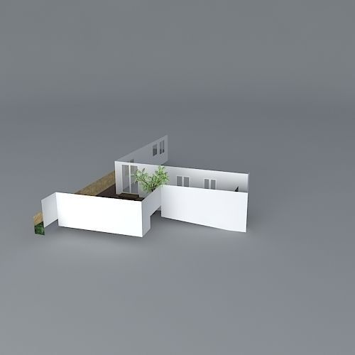 Low maintenance courtyard garden design free 3D model | CGTrader
