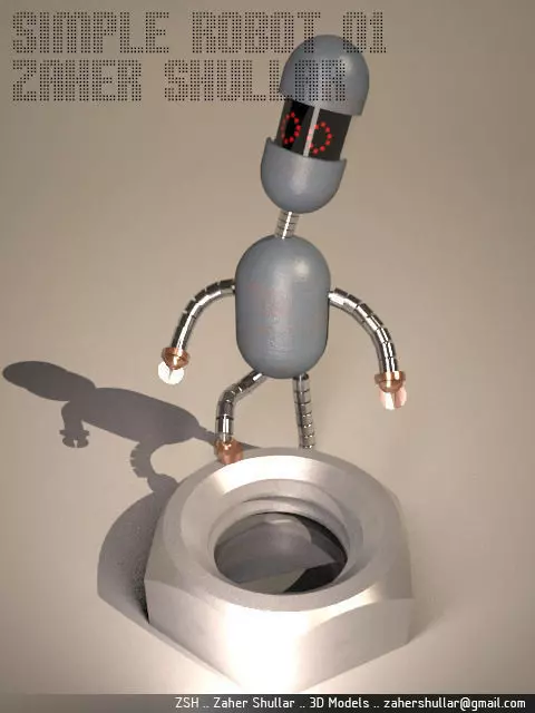 Simple Robot 01 Low-poly 3D model