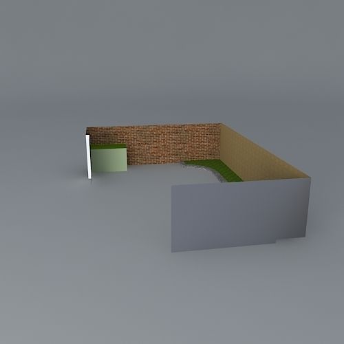 Courtyard garden design Free 3D model_2