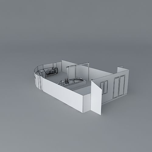 Small, contemporary style rear garden Free 3D model_3