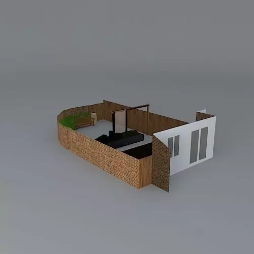 Small, contemporary style rear garden Free 3D model_0