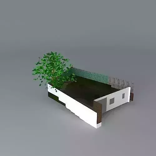 Terraced garden design for sloping site Free 3D model