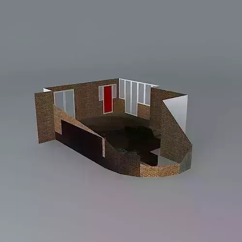 Courtyard garden design with mixed materials 