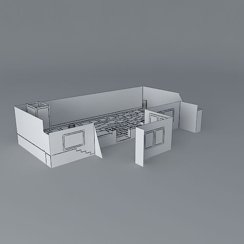 Low maintenance garden on two levels Free 3D model_3