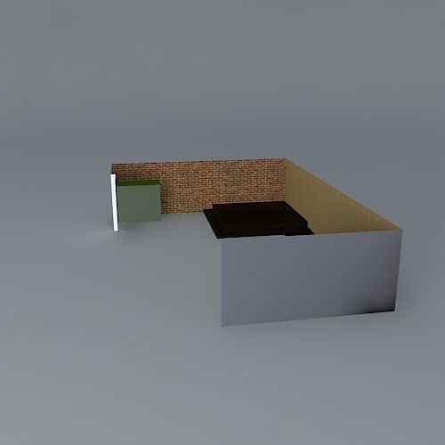 Courtyard garden design  Free 3D model_2