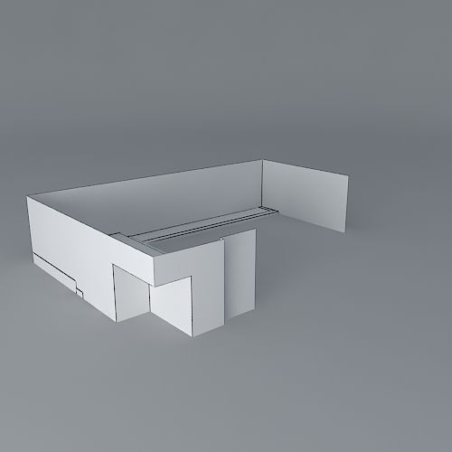 Courtyard garden design  Free 3D model_3