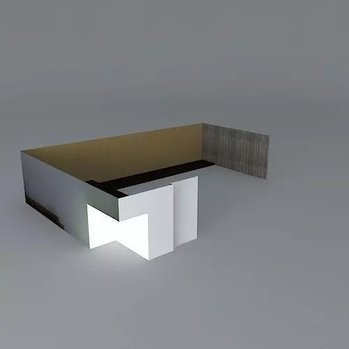 Courtyard garden design  Free 3D model_0