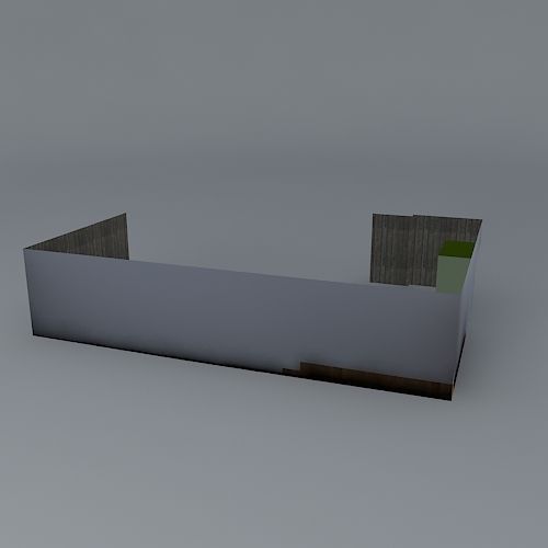 Courtyard garden design  Free 3D model_1