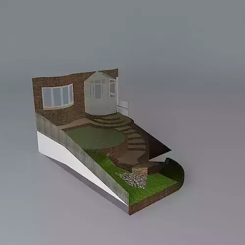 Front garden steep sloped access