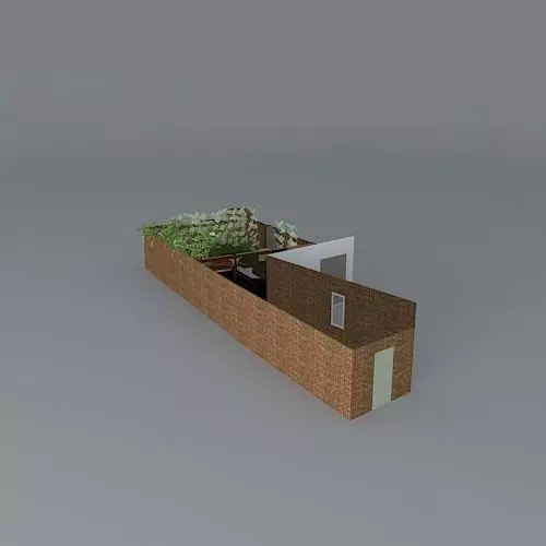 Courtyard garden with pool and lush planting Free 3D model