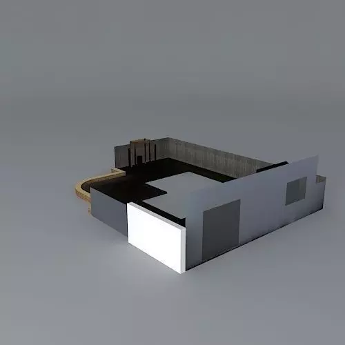 Contemporary rear garden design Free 3D model_0