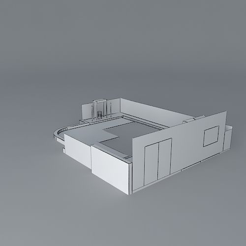 Contemporary rear garden design Free 3D model_3