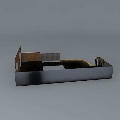 Contemporary rear garden design Free 3D model_2