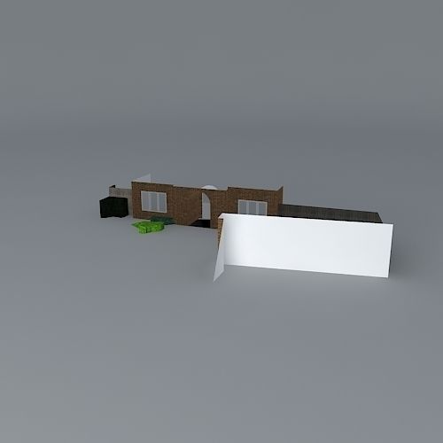 Front garden design providing additional car spaces Free 3D model_1