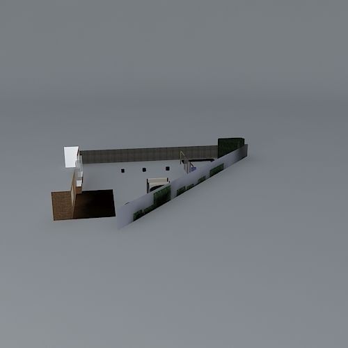 Contemporary feel to rear garden design  Free 3D model_2