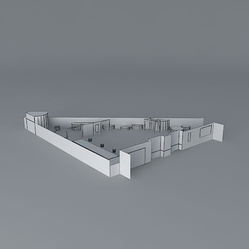 Contemporary feel to rear garden design  Free 3D model_3