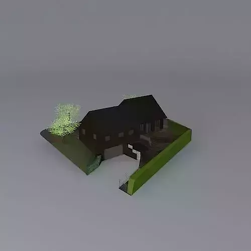 A complicated sloping garden site with steps Free 3D model