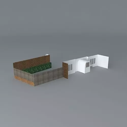 Front garden design  Free 3D model_0