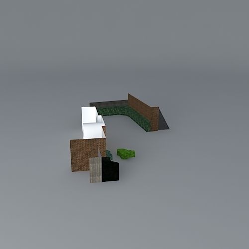 Front garden design  Free 3D model_2