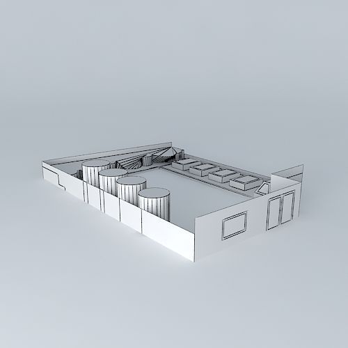 Simple garden design with raised beds Free 3D model_3