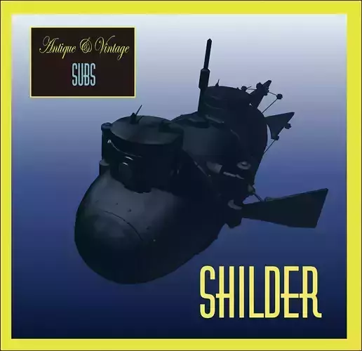 Shilder submarine in sky